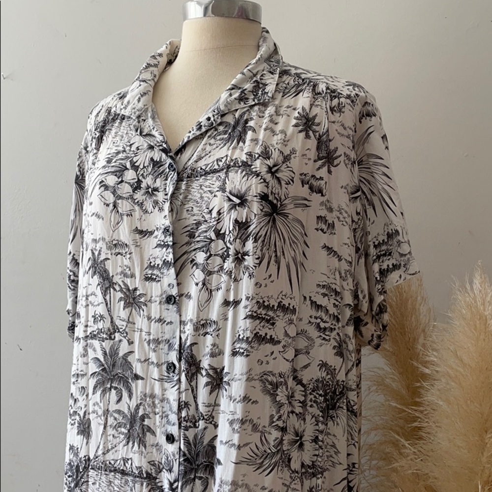 The Great Toile Palm Print MIDI Dress